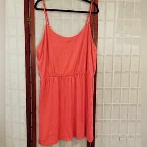 Coral Slub-Knit Sundress with Adj Straps